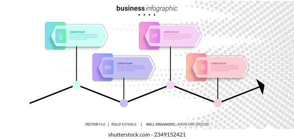 Business data visualization. timeline infographic icons designed for abstract background template milestone element modern diagram process technology digital marketing data presentation chart vector
