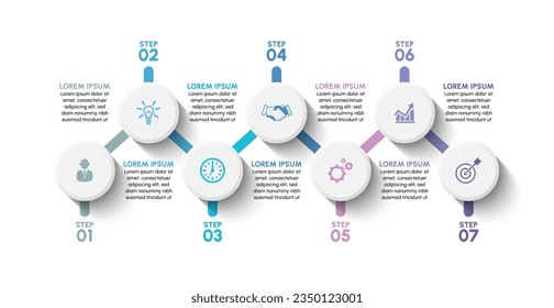 Visualización de datos empresariales. iconos de infografía de línea de tiempo diseñados para plantilla de fondo abstracto