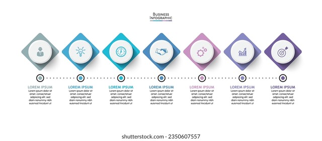 Visualización de datos empresariales. iconos de infografía de línea de tiempo diseñados para plantilla de fondo abstracto
