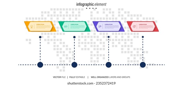 Visualización de datos empresariales. iconos de infografía de línea de tiempo diseñados para la plantilla de fondo abstracto elemento hito de diagrama moderno tecnología de proceso de marketing digital gráfico de presentación de datos Vector

