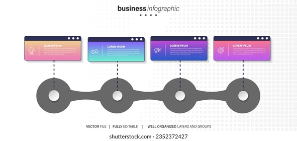 Business data visualization. timeline infographic icons designed for abstract background template milestone element modern diagram process technology digital marketing data presentation chart Vector
