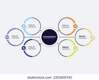 Visualización de datos empresariales. iconos de infografía de línea de tiempo diseñados para plantilla de fondo abstracto