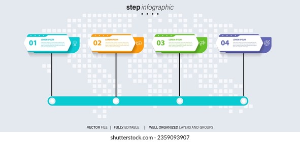 Visualisierung von Geschäftsdaten Zeitstrahl-Infografiken für abstrakte Hintergrundbilder-Meilenstein-Element Modernste Diagramm Technologie Digital-Marketing-Daten-Darstellung Diagramm Vektorgrafik