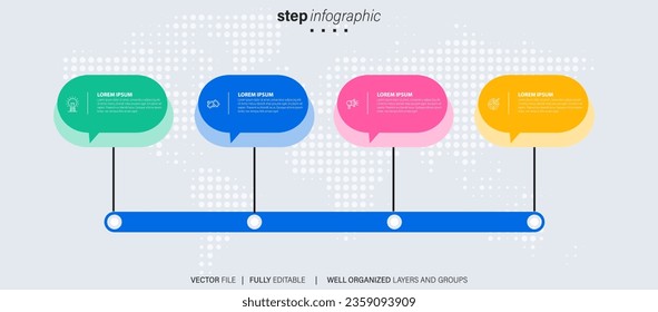 Business data visualization timeline infographic icons designed for abstract background template milestone element modern diagram process technology digital marketing data presentation chart Vector