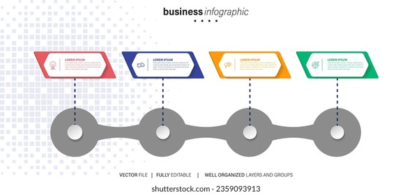 Business data visualization timeline infographic icons designed for abstract background template milestone element modern diagram process technology digital marketing data presentation chart Vector
