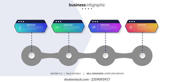 Business data visualization timeline infographic icons designed for abstract background template milestone element modern diagram process technology digital marketing data presentation chart Vector