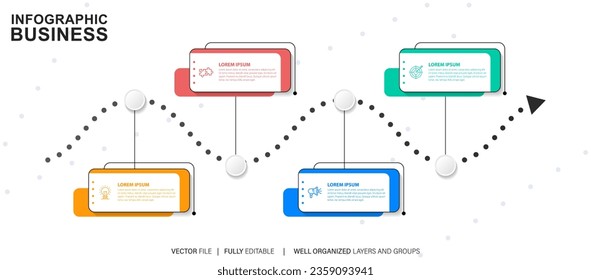 Business data visualization timeline infographic icons designed for abstract background template milestone element modern diagram process technology digital marketing data presentation chart Vector