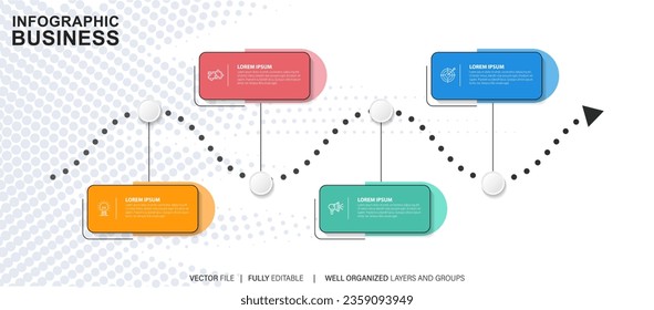 Business data visualization timeline infographic icons designed for abstract background template milestone element modern diagram process technology digital marketing data presentation chart Vector