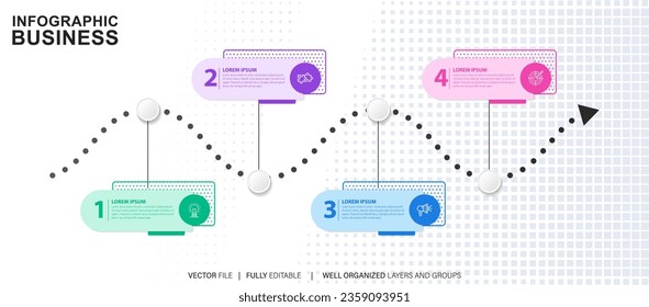 Business data visualization timeline infographic icons designed for abstract background template milestone element modern diagram process technology digital marketing data presentation chart Vector