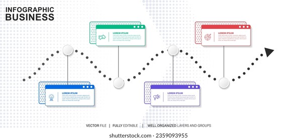 Visualisierung von Geschäftsdaten Zeitstrahl-Infografiken für abstrakte Hintergrundbilder-Meilenstein-Element Modernste Diagramm Technologie Digital-Marketing-Daten-Darstellung Diagramm Vektorgrafik