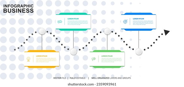 Business data visualization timeline infographic icons designed for abstract background template milestone element modern diagram process technology digital marketing data presentation chart Vector