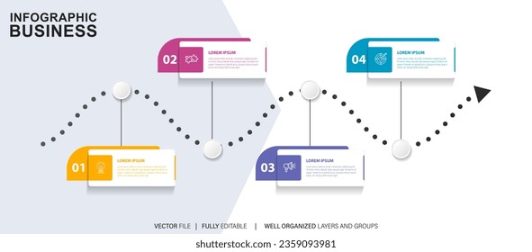Business data visualization timeline infographic icons designed for abstract background template milestone element modern diagram process technology digital marketing data presentation chart Vector