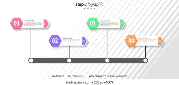 Business data visualization timeline infographic icons designed for abstract background template milestone element modern diagram process technology digital marketing data presentation chart Vector