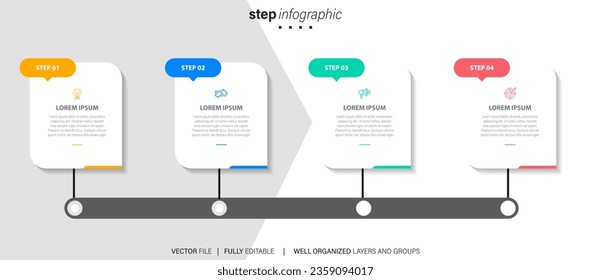 Business data visualization timeline infographic icons designed for abstract background template milestone element modern diagram process technology digital marketing data presentation chart Vector