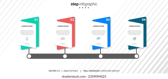 Business data visualization timeline infographic icons designed for abstract background template milestone element modern diagram process technology digital marketing data presentation chart Vector