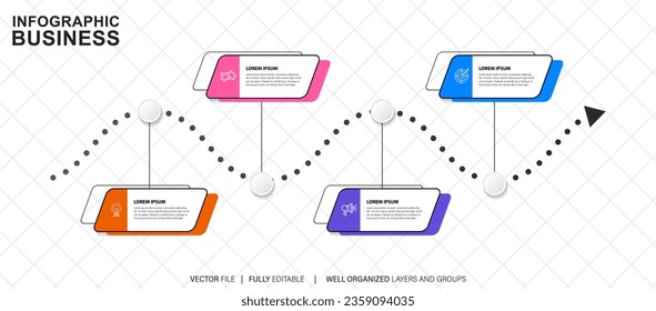 Business data visualization timeline infographic icons designed for abstract background template milestone element modern diagram process technology digital marketing data presentation chart Vector