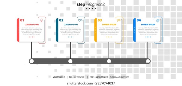 Business data visualization timeline infographic icons designed for abstract background template milestone element modern diagram process technology digital marketing data presentation chart Vector