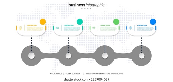 Business data visualization timeline infographic icons designed for abstract background template milestone element modern diagram process technology digital marketing data presentation chart Vector