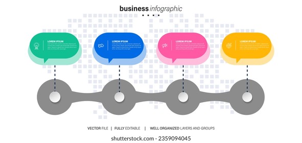 Business data visualization timeline infographic icons designed for abstract background template milestone element modern diagram process technology digital marketing data presentation chart Vector