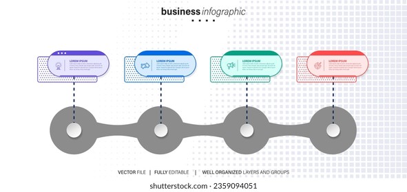 Business data visualization timeline infographic icons designed for abstract background template milestone element modern diagram process technology digital marketing data presentation chart Vector