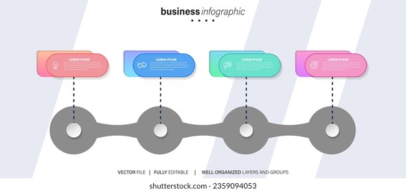 Business data visualization timeline infographic icons designed for abstract background template milestone element modern diagram process technology digital marketing data presentation chart Vector