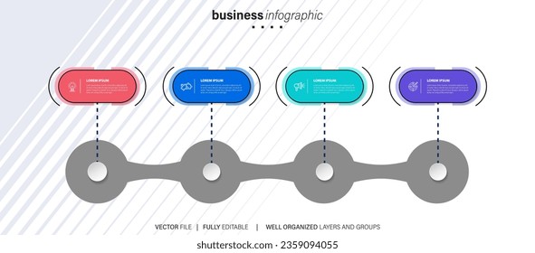 Business data visualization timeline infographic icons designed for abstract background template milestone element modern diagram process technology digital marketing data presentation chart Vector