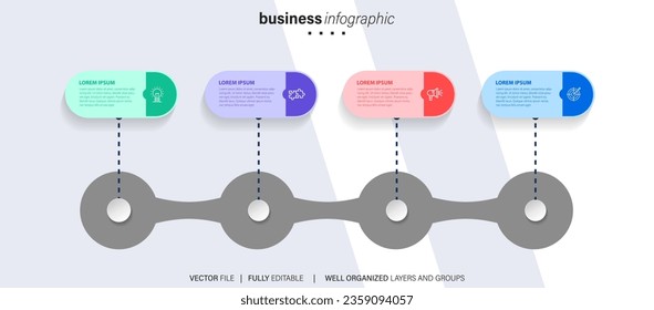 Visualisierung von Geschäftsdaten Zeitstrahl-Infografiken für abstrakte Hintergrundbilder-Meilenstein-Element Modernste Diagramm Technologie Digital-Marketing-Daten-Darstellung Diagramm Vektorgrafik