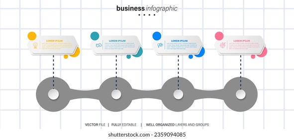 Business data visualization timeline infographic icons designed for abstract background template milestone element modern diagram process technology digital marketing data presentation chart Vector