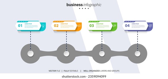 Business data visualization timeline infographic icons designed for abstract background template milestone element modern diagram process technology digital marketing data presentation chart Vector