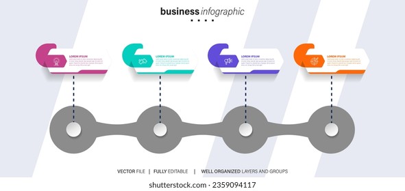 Business data visualization timeline infographic icons designed for abstract background template milestone element modern diagram process technology digital marketing data presentation chart Vector