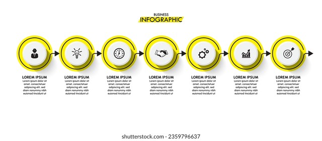 Visualización de datos empresariales. iconos de infografía de línea de tiempo diseñados para plantilla de fondo abstracto