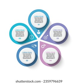 Visualización de datos empresariales. iconos de infografía de línea de tiempo diseñados para plantilla de fondo abstracto