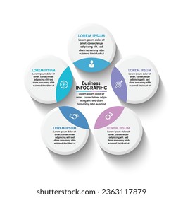 Visualización de datos empresariales. iconos de infografía de línea de tiempo diseñados para plantilla de fondo abstracto