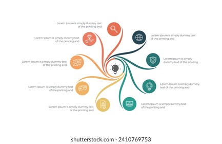 Visualización de datos empresariales. iconos de infografía de línea de tiempo diseñados para plantilla de fondo abstracto