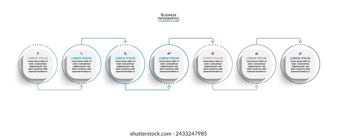 Iconos de infografía de la línea de tiempo diseñados para la plantilla de fondo abstracto