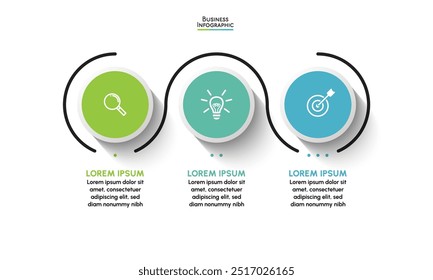 Visualização de dados de negócios. linha de tempo infográficos ícones projetados para o modelo de plano de fundo abstrato