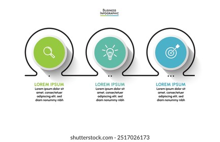Visualización de datos empresariales. iconos de infografía de línea de tiempo diseñados para la Plantilla de fondo abstracto