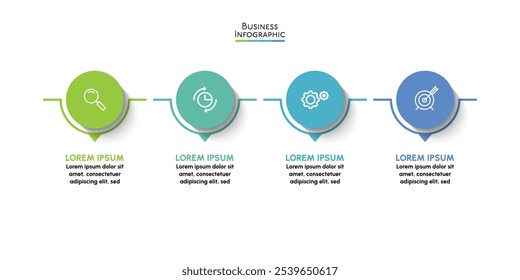 Visualización de datos empresariales. iconos de infografía de línea de tiempo diseñados para la Plantilla de fondo abstracto