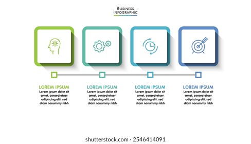 Visualização de dados de negócios. linha de tempo infográficos ícones projetados para o modelo de plano de fundo abstrato