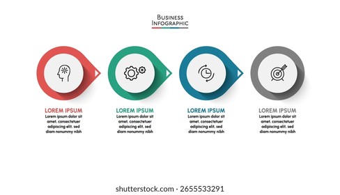 Visualização de dados de negócios. linha de tempo infográficos ícones projetados para o modelo de plano de fundo abstrato
