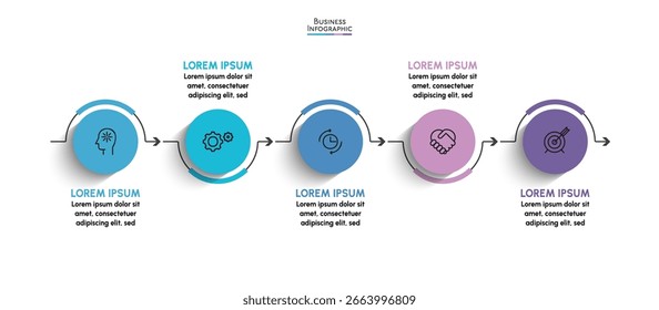 Visualización de datos empresariales. iconos de infografía de línea de tiempo diseñados para la Plantilla de fondo abstracto