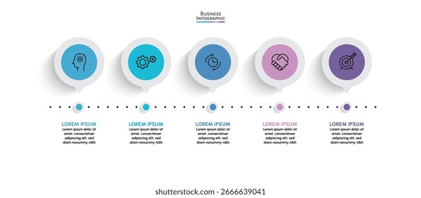 Visualización de datos empresariales. iconos de infografía de línea de tiempo diseñados para la Plantilla de fondo abstracto