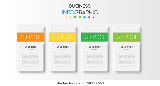 Business data visualization. Timeline infographics with 3 steps or options, circles. Vector business template for presentation.