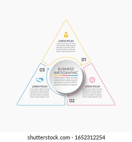 Business data visualization. triangle timeline infographic icons designed for abstract background template