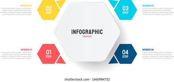 Business data visualization. Vector design element with 4 options, steps, modern layout. Can be used for workflow diagram, info chart, web design.