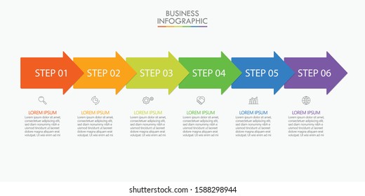 Business data visualization.arrow timeline infographic icons designed for abstract background template