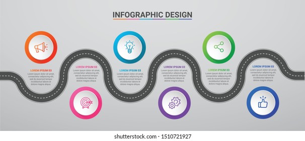 Business data visualization.Steps  Process chart. Abstract elements of graph, diagram with steps, options, parts or processes. Vector business template for presentation Vector Design