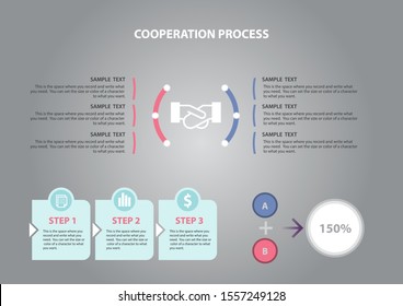 Business data is visualized and can be applied in a variety of ways.
Designing abstract elements, options, parts, or processes and diagrams of a graph against a gray background.
Presentation vector bu