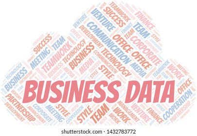 Business Data word cloud. Collage made with text only.