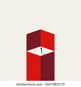 Conceito de vetor de carreira sem saída para negócios. Símbolo de depressão, frustração, luta, falência. Ilustração de design mínimo eps10.